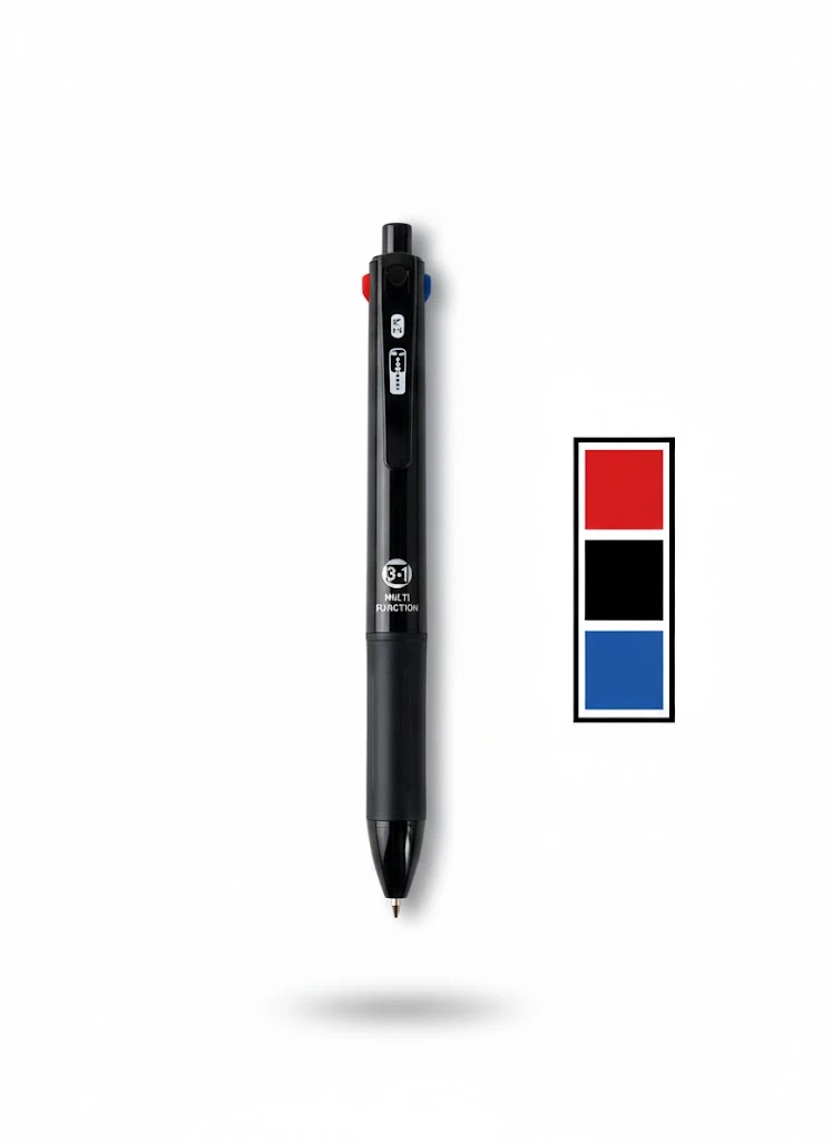 Leeno Multi Function Pen 3 Color Ballpoint Inks 0.7 mm  0.5 mm Mechanical Pencil  black outer cap